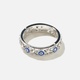 Silverfärgad ring - blå ögon, 19