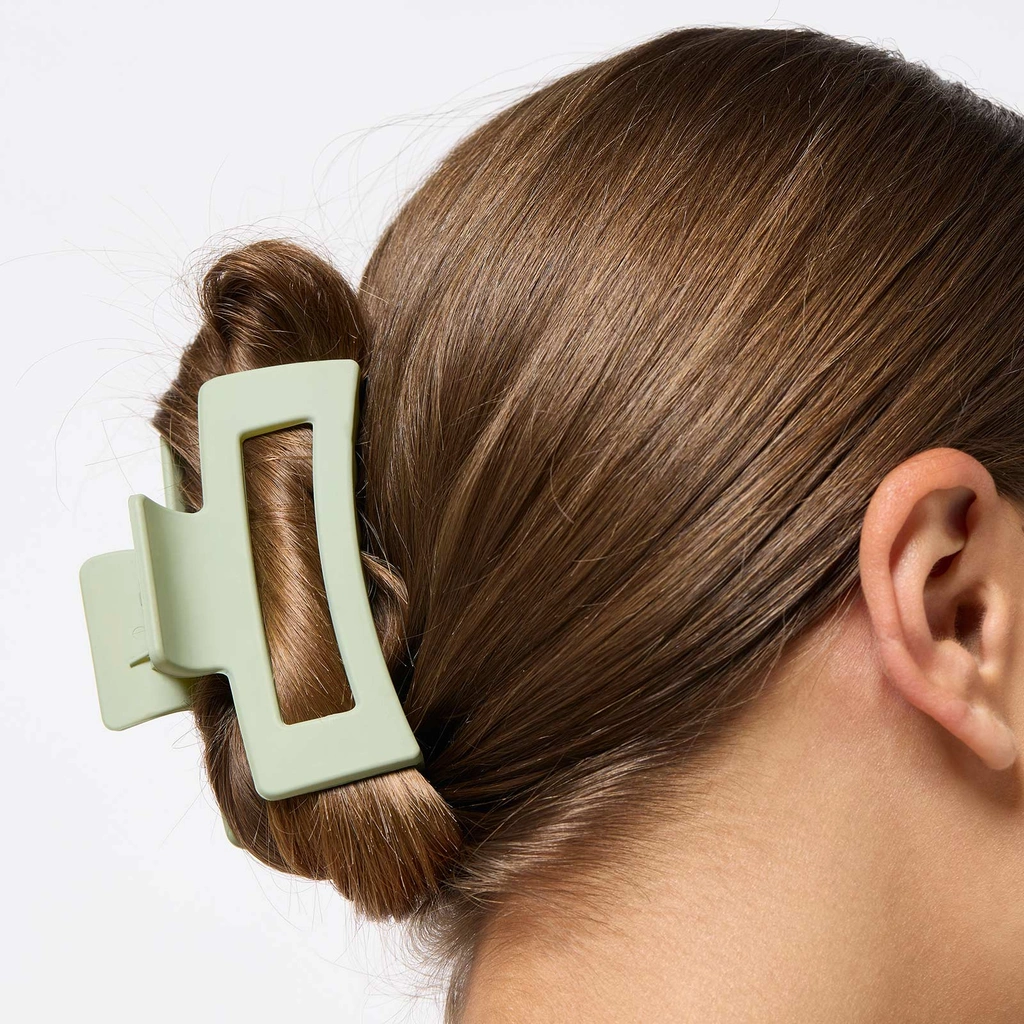 Grön hårklämma 10 cm