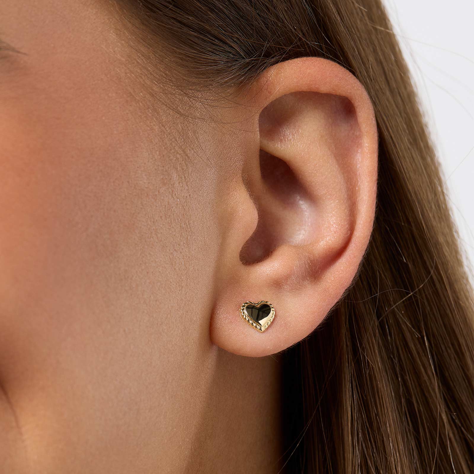 Örhängen 18k guld - hjärta, 6mm