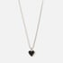 Silverfärgat halsband - Venezia, svart hjärta