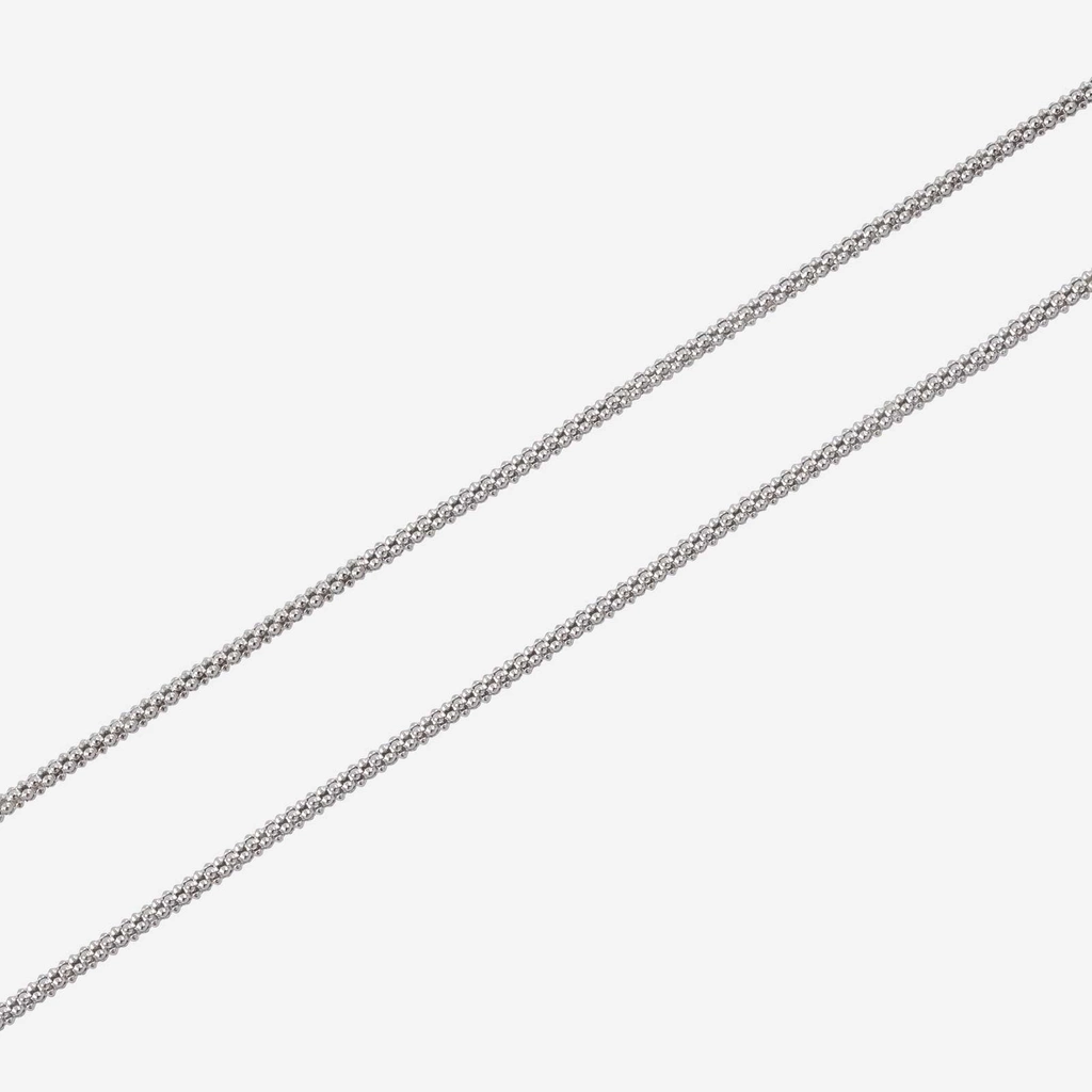 Silverhalsband popcornlänk - 1,2 mm/38 cm