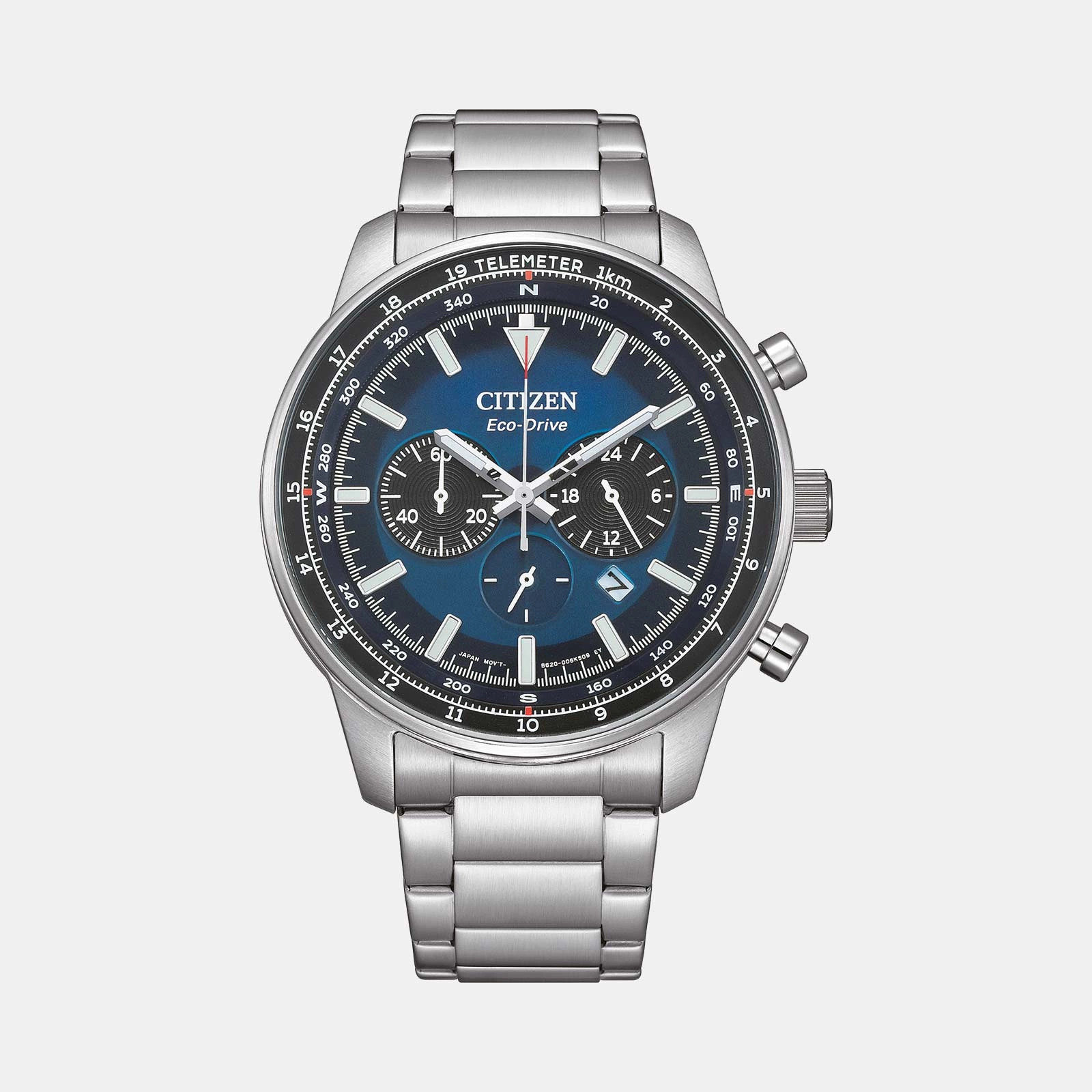 Citizen Eco Drive Krono stål/blå CA4500-91L