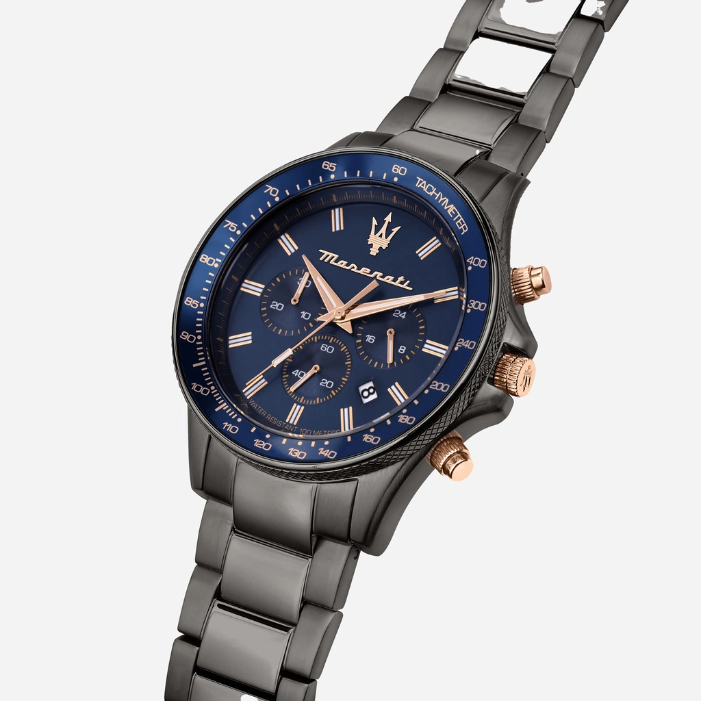 Maserati Sfida metallband blå/svart  - R8873640001