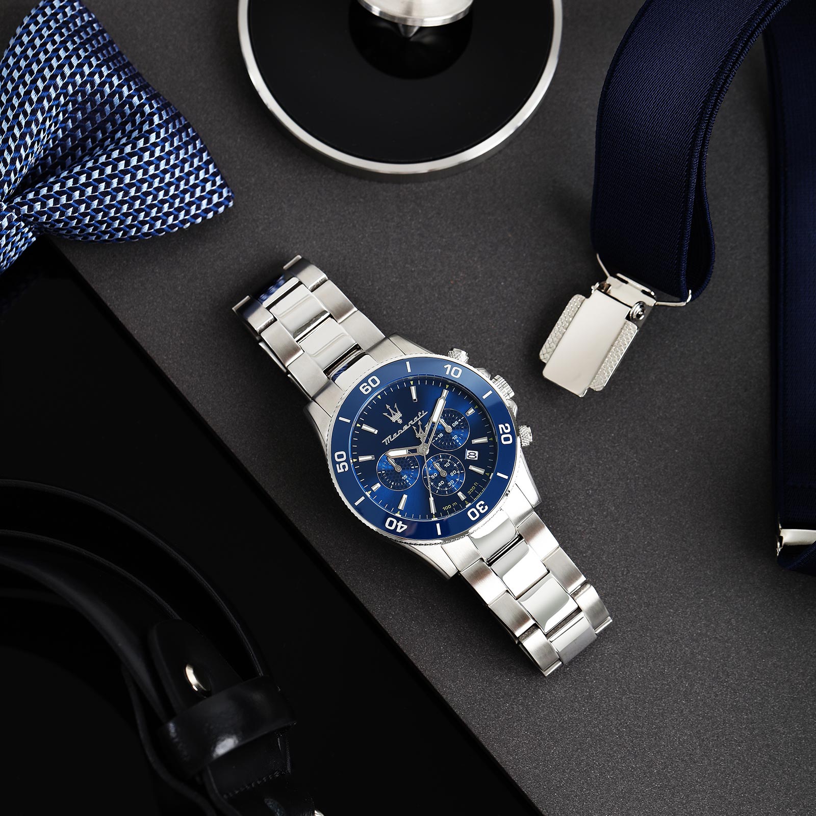 Maserati Competizione metallband blå/stål  - R8873600002
