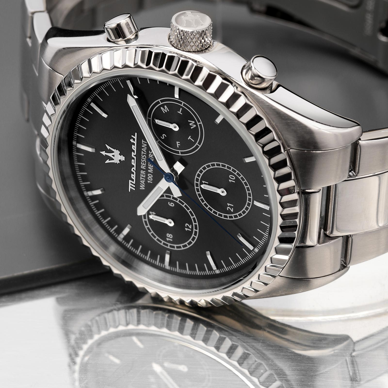 Maserati Competizione metallband svart/stål  - R8853100023