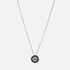 Silverfärgat halsband blå/vit cirkel 42cm