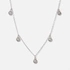Silverfärgat halsband med fem cirklar 42cm