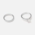 Dubbelring i äkta silver - sidostensring + halvallians 50