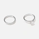 Dubbelring i äkta silver - sidostensring + halvallians 50