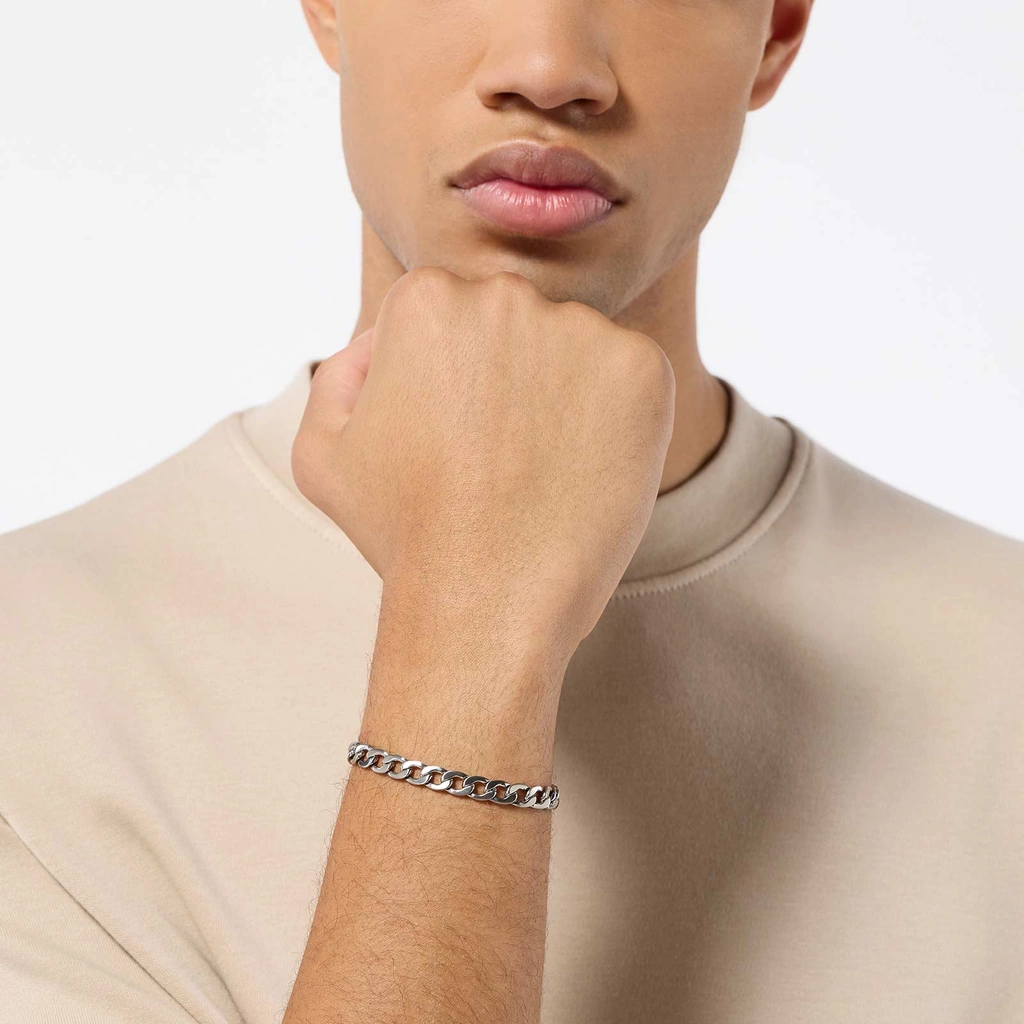 Stålarmband herr 7mm platt pansar 20cm