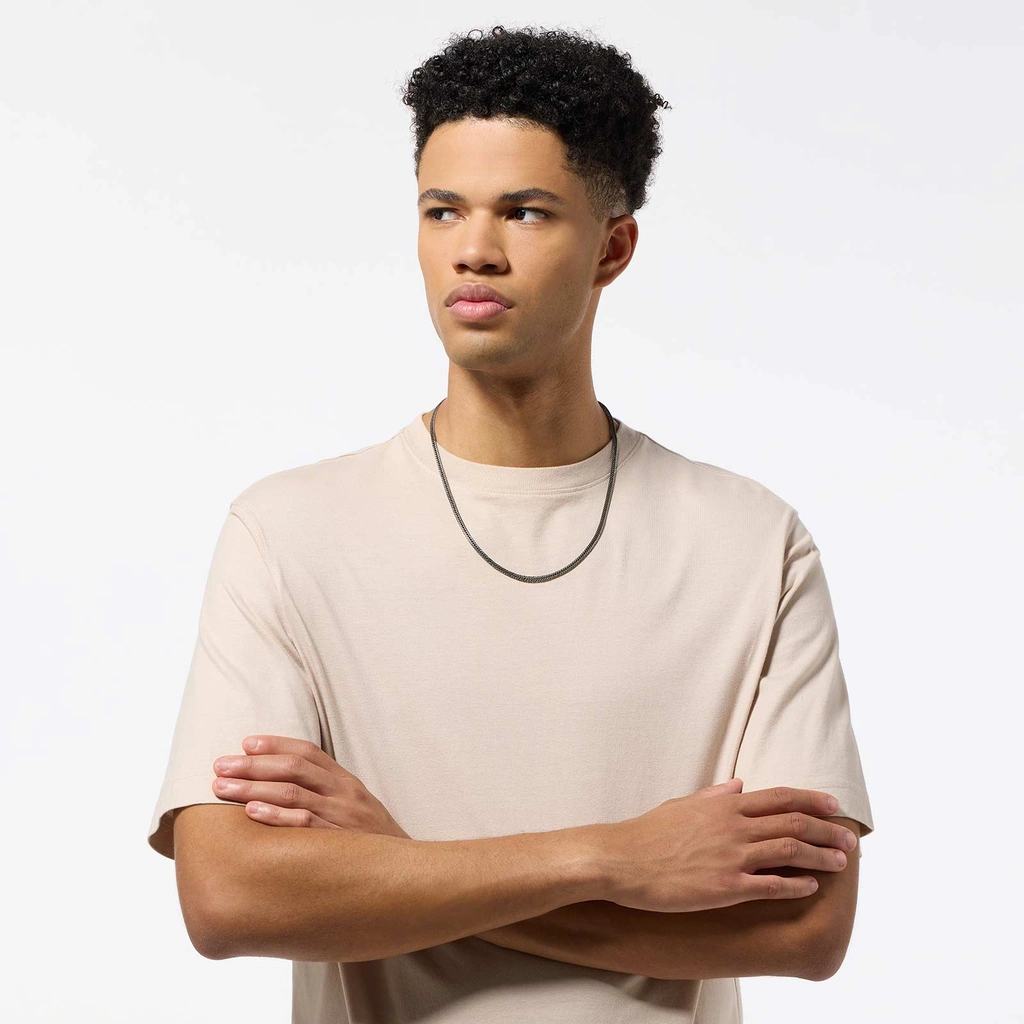 Silverhalsband herr 4mm platt pansar 57cm