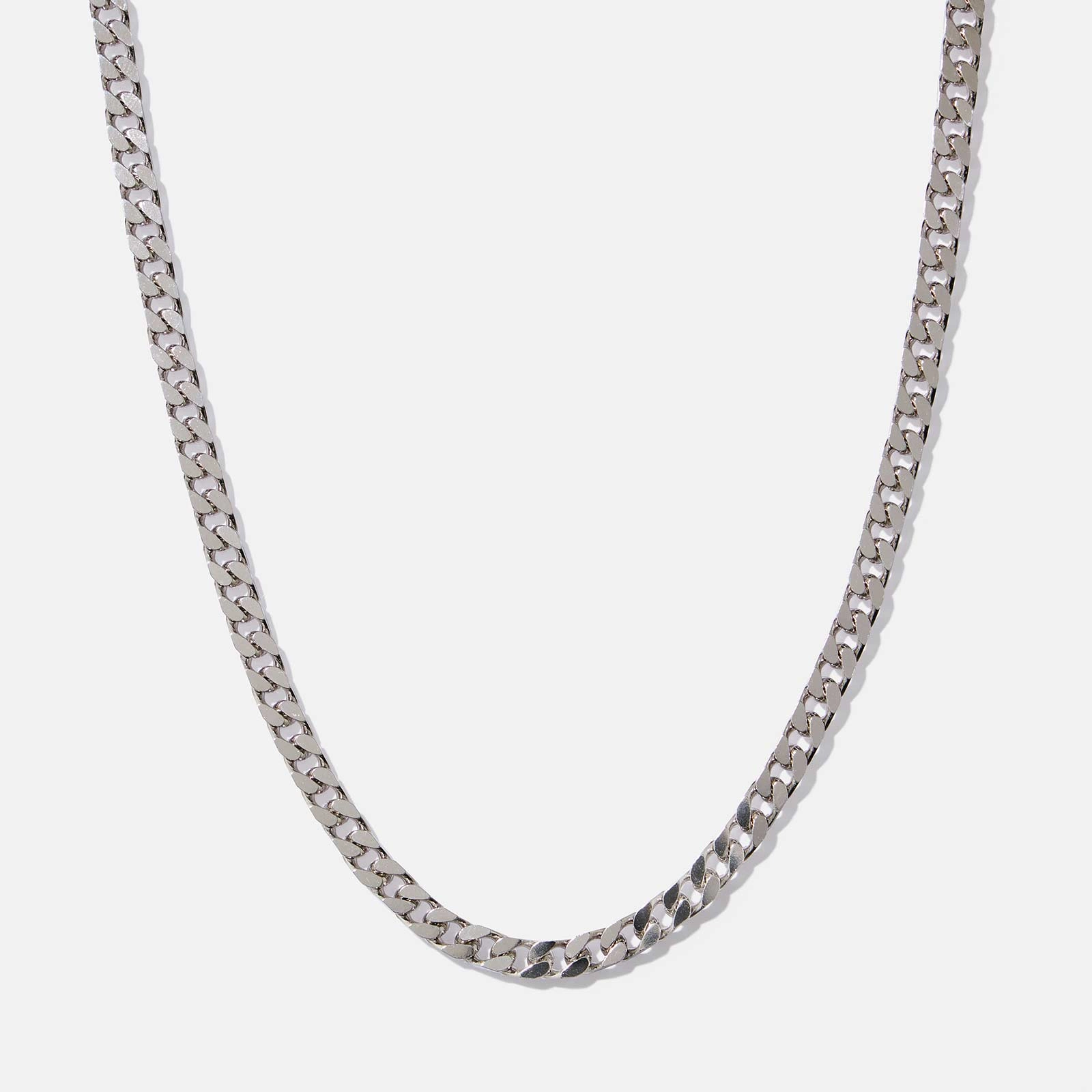 Silverhalsband herr 4,2mm platt pansar 57cm