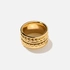 18k Guldpläterad bred ring med mönster, st. 50