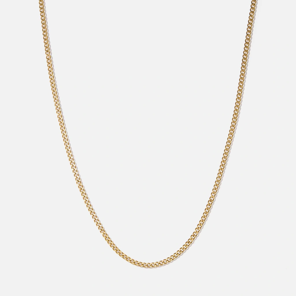 Guldpläterat stålhalsband - pansar 55cm