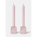 Presentset 2-pack ljusrosa ljus och ljusstakar