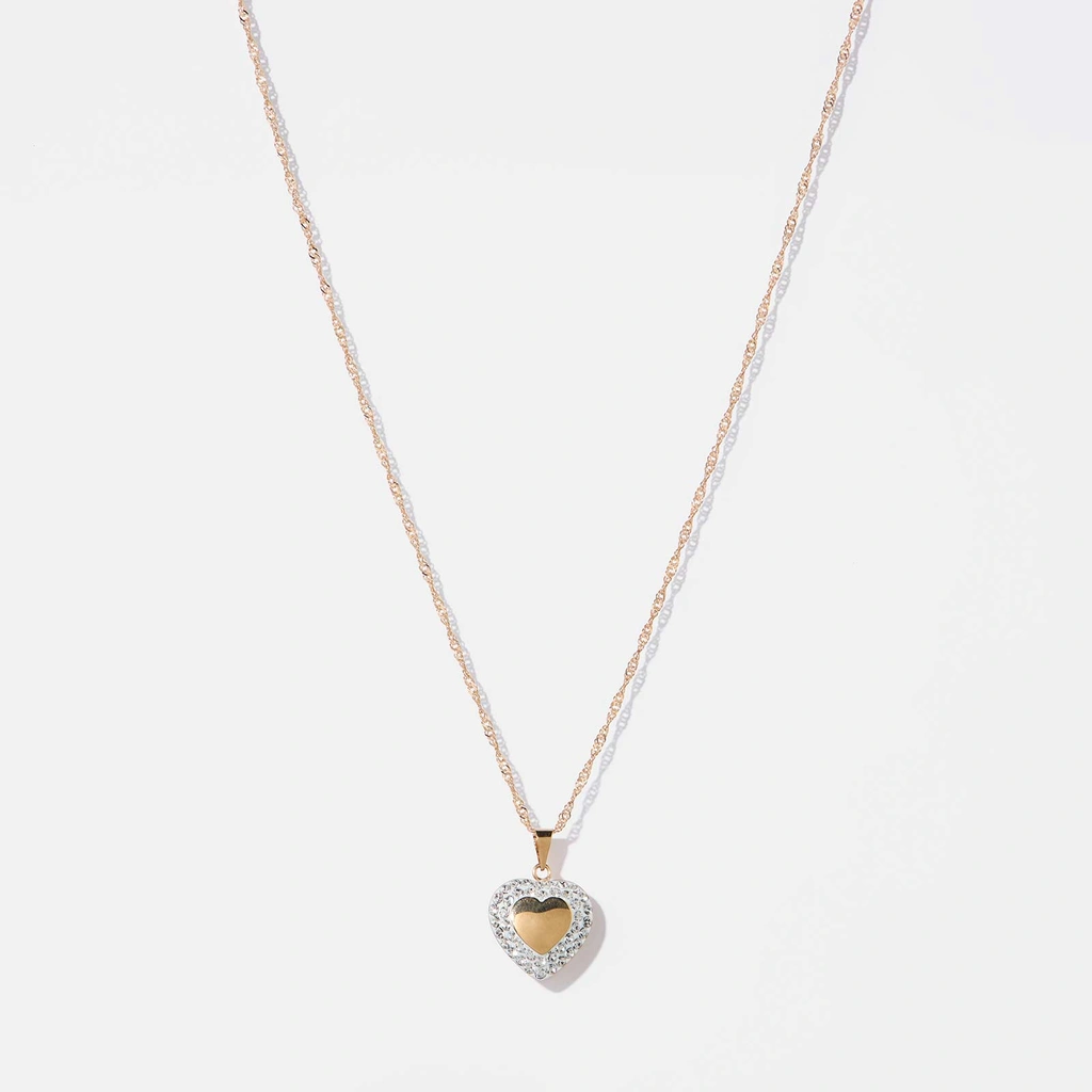 Halsband 18k guld - Singapore med hjärta, 42cm