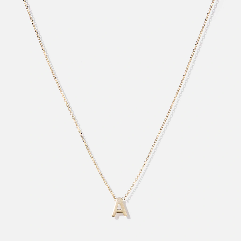 Halsband 9k guld - bokstav A, 43cm