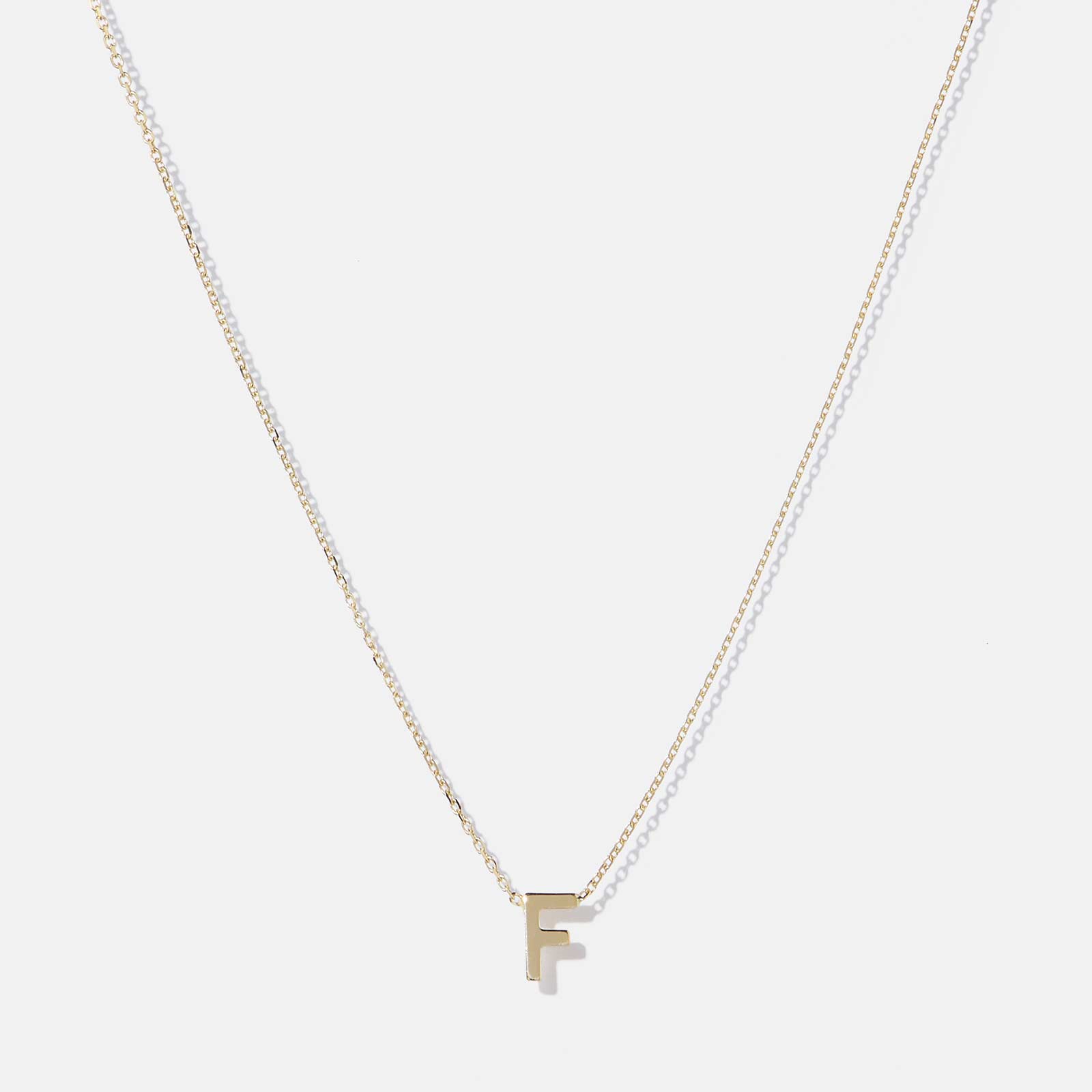 Halsband 9k guld - bokstav F, 43cm