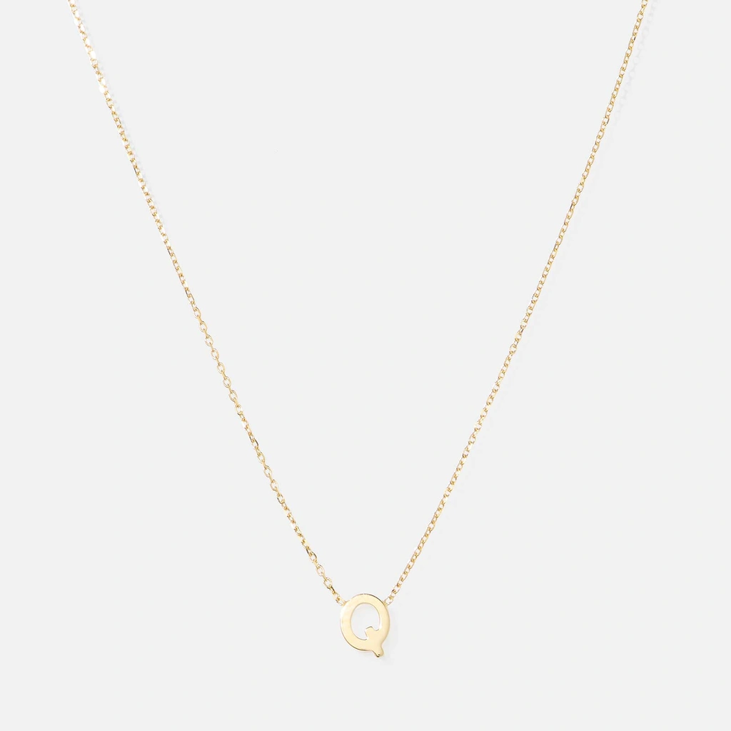 Halsband 9k guld - bokstav Q, 43cm