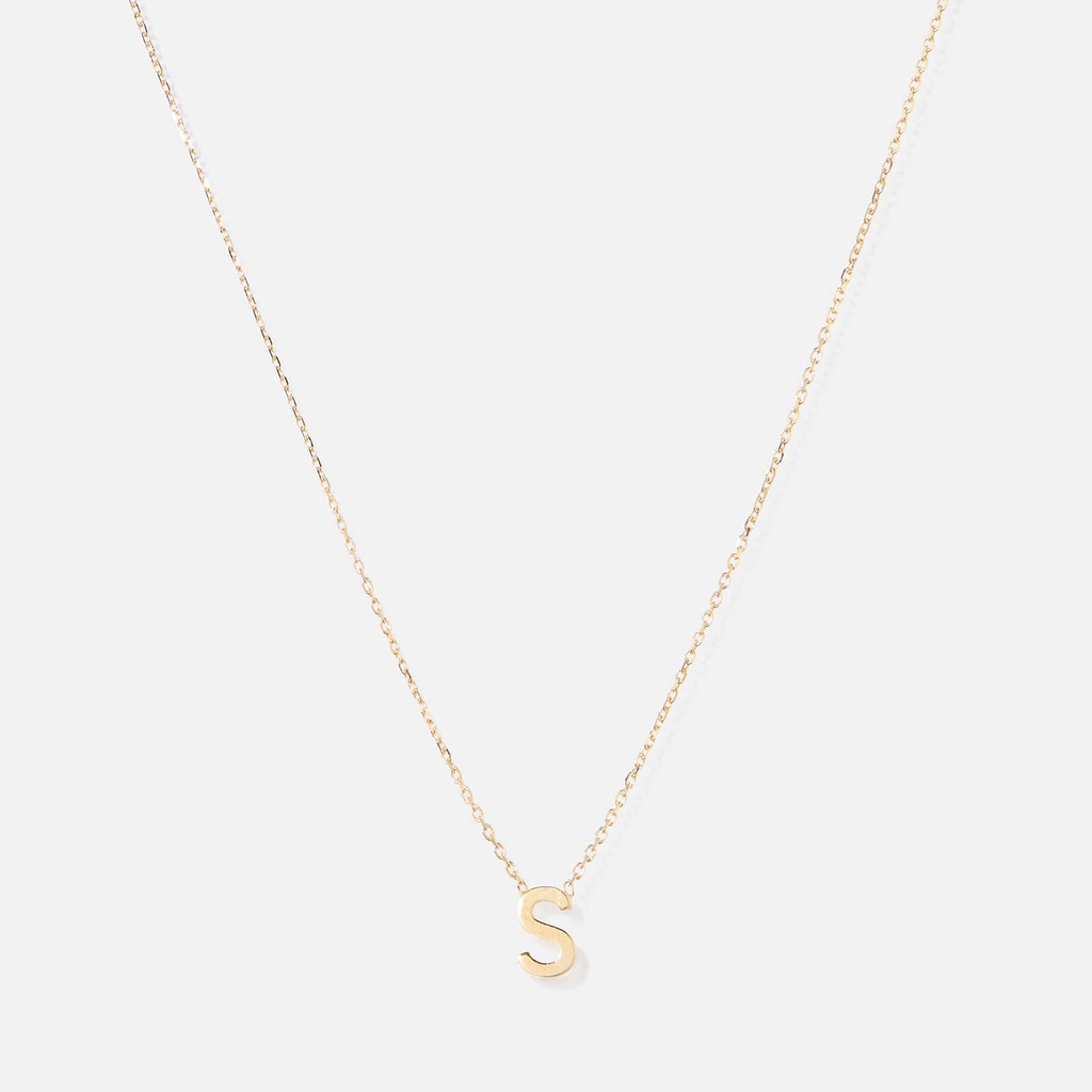 Halsband 9k guld - bokstav S, 43cm