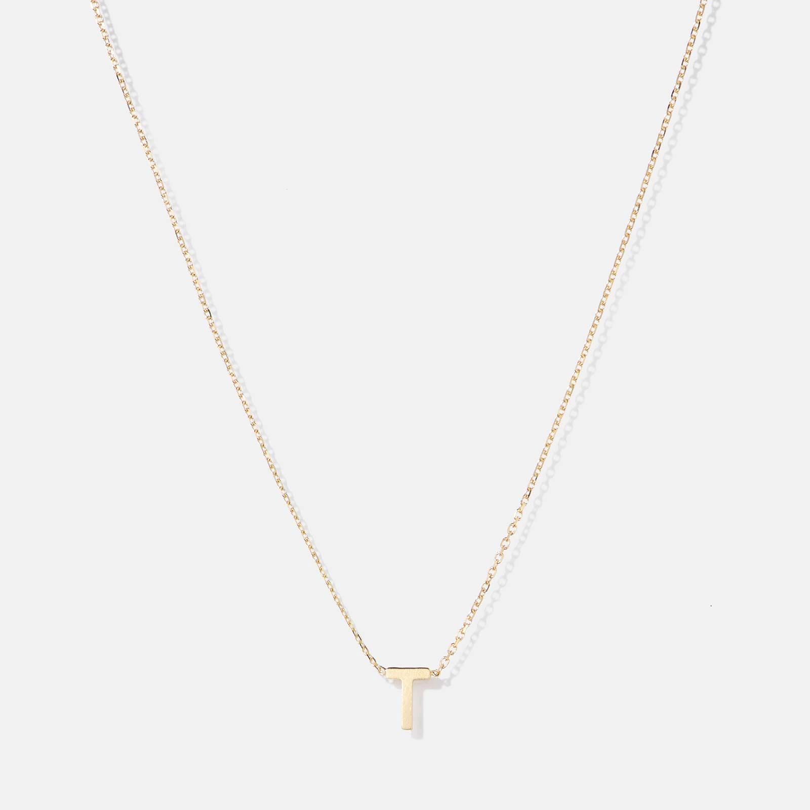 Halsband 9k guld - bokstav T, 43cm