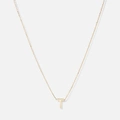 Halsband 9k guld - bokstav T, 43cm