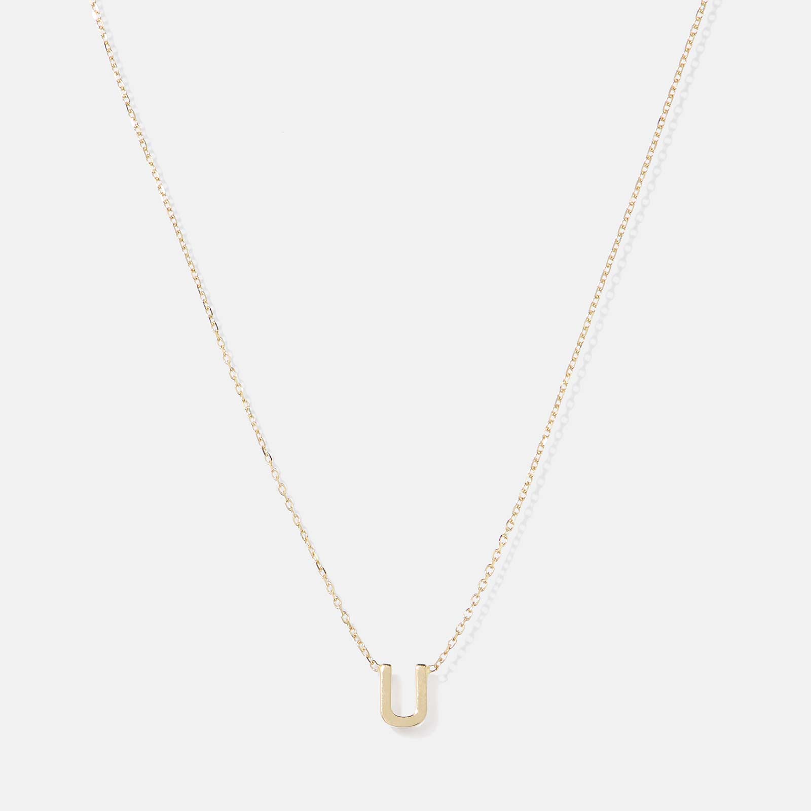 Halsband 9k guld - bokstav U, 43cm