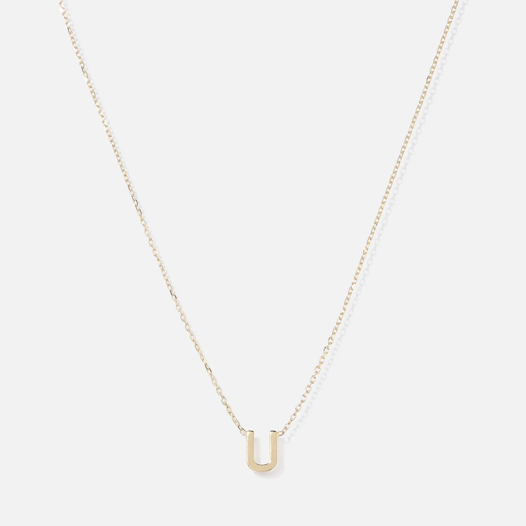 Halsband 9k guld - bokstav U, 43cm