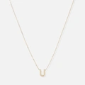 Halsband 9k guld - bokstav U, 43cm
