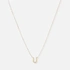Halsband 9k guld - bokstav U, 43cm