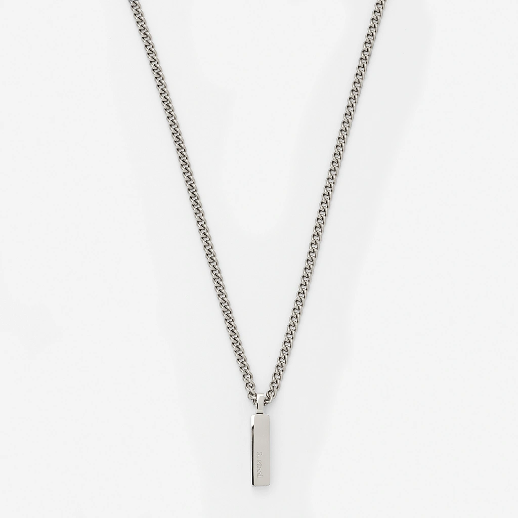 Stålhalsband herr 2mm pansar m bricka 55cm