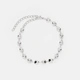 Silverfärgad fotlänk - oregelbundna kulor, 21+6cm