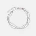 Silverfärgad fotlänk - tre kedjor, 19+6cm