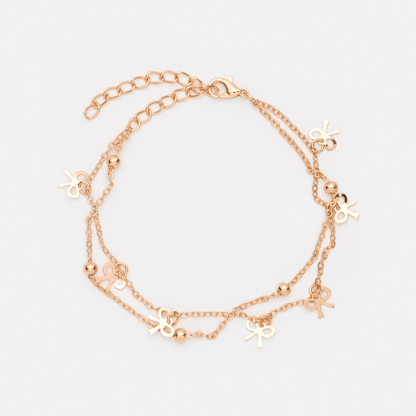 Guldfärgad fotlänk - rosetter, 20+7cm