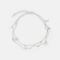 Silverfärgad fotlänk - rosetter, 20+7cm