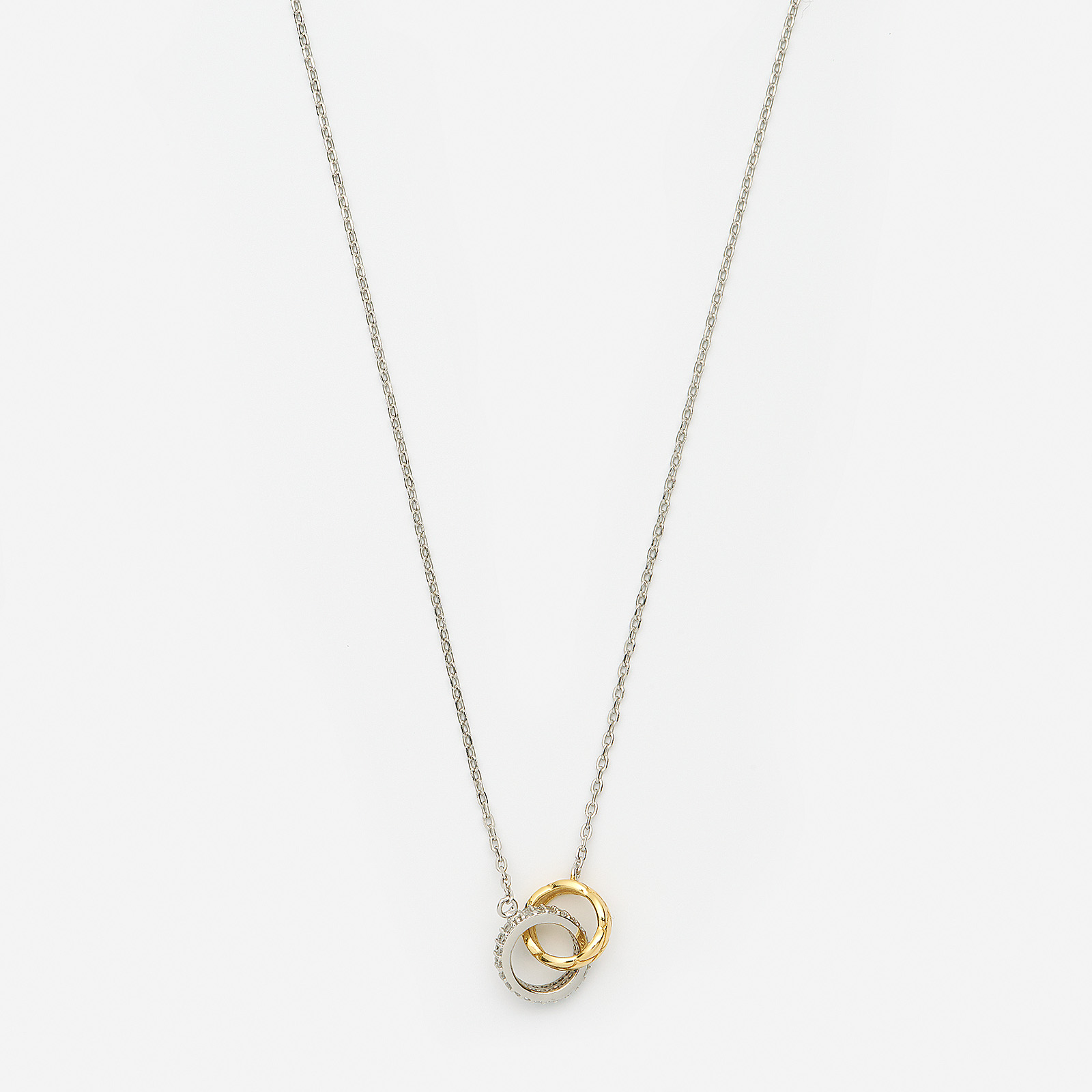 Halsband i silver - bicolorhänge ringar