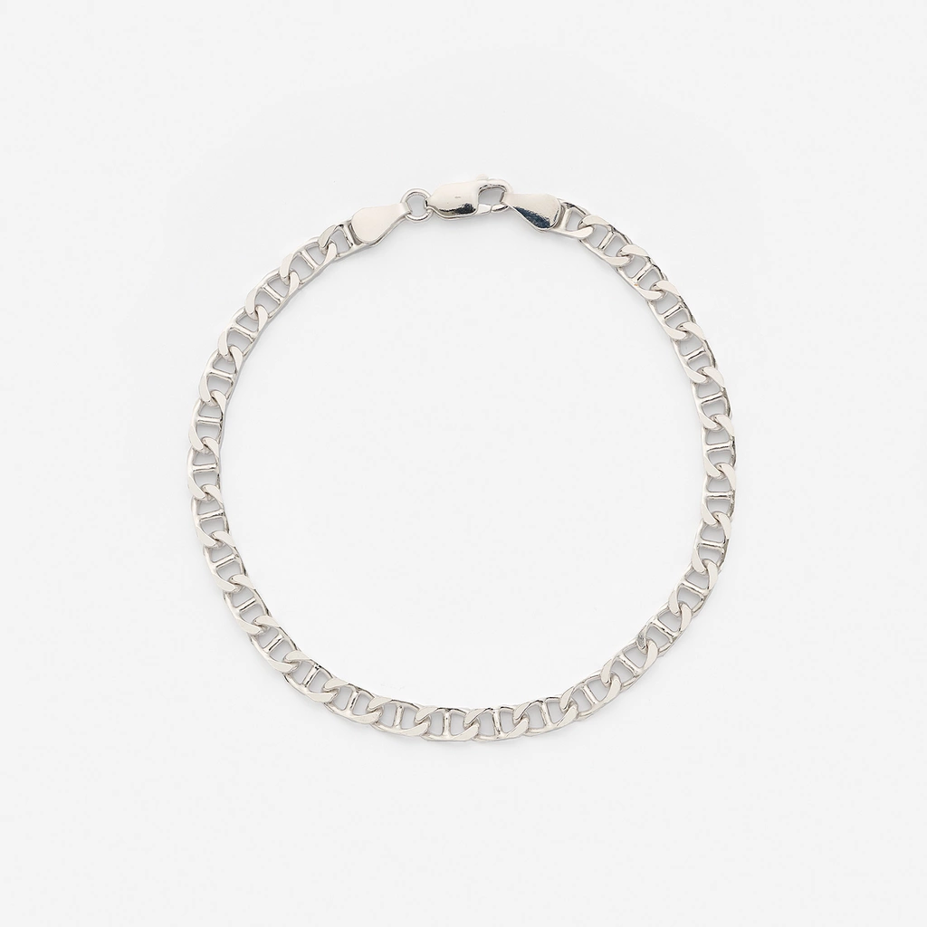 Silverarmband herr, platt ankarkedja, 21cm