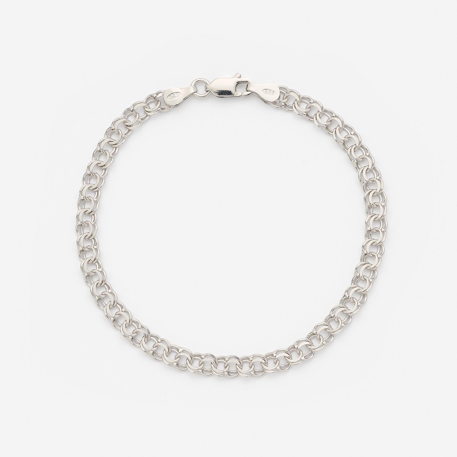 Armband dam i silver, 4,5mm bismarck 18cm