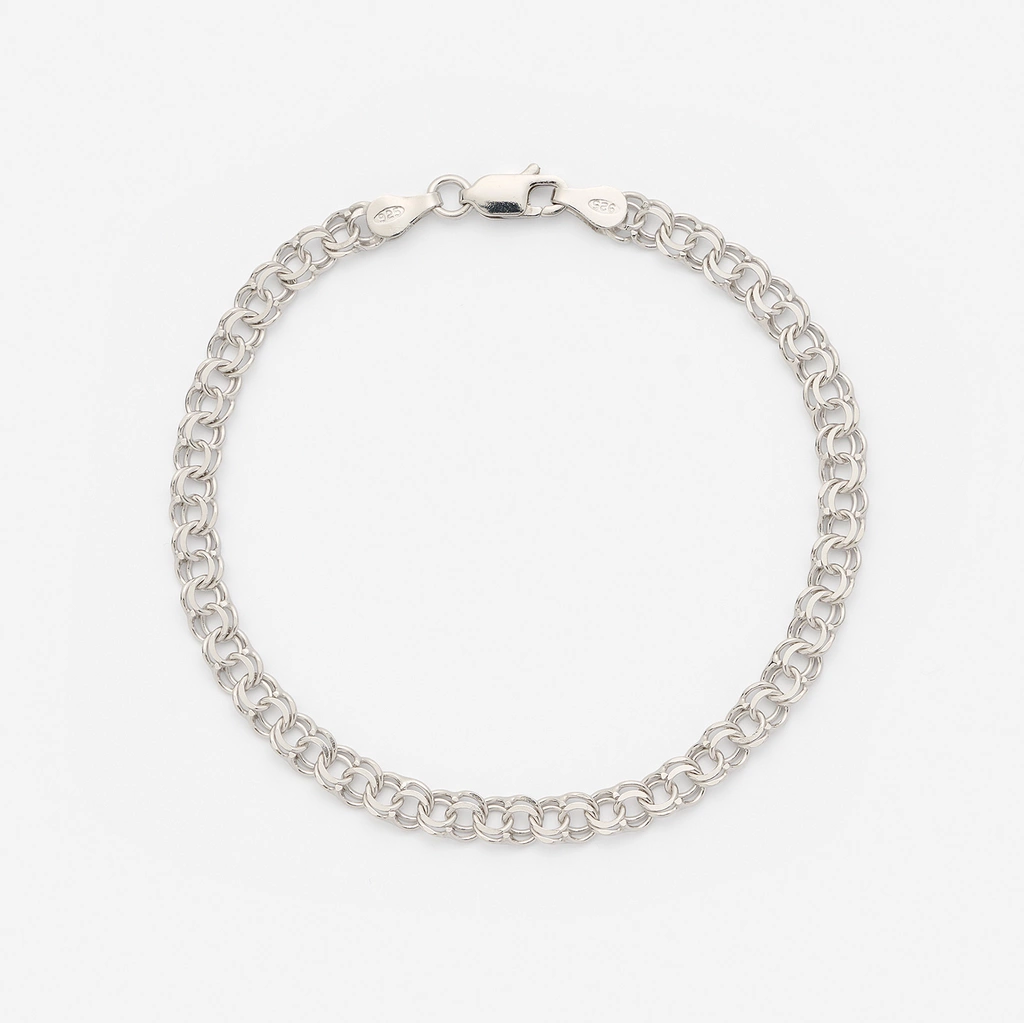 Armband dam i silver, 4,5mm bismarck 18cm