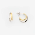 Silverörhängen bicolor - hoops, 15mm