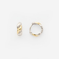 Silverörhängen bicolor - vridna hoops, 12mm