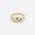 Guldpläterad silverring bicolor - vriden, st. 18,5