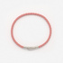 Ljusrosa läderarmband med stålspänne, 18cm