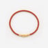 Orange läderarmband med stålspänne, 16cm