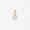 Hängsmycke i guldpläterat  silver - hjärtformat Zirkonia