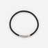 Svart läderarmband med stålspänne, 18cm