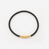 Svart läderarmband med guldpläterat stålspänne, 18cm