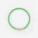 Limegrönt läderarmband med stålspänne, 16cm