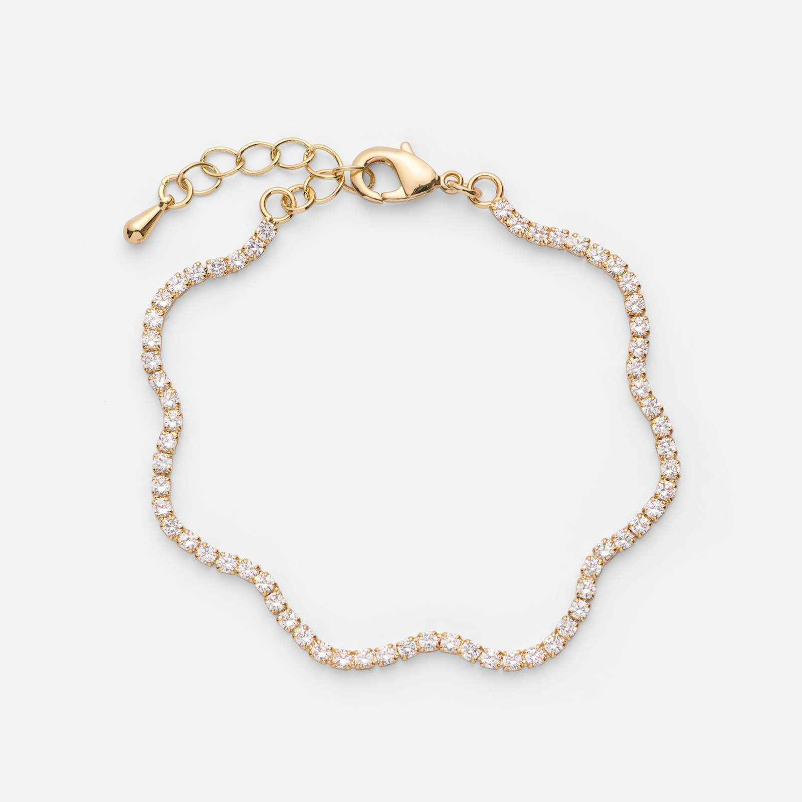 18k guldpläterat armband - vågigt