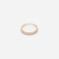 18k Guldpläterad ring - 3 rader Zirkonia, st.16
